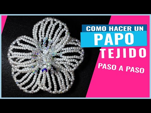 Como Hacer una flor de PAPO Tejido | Tembleques Panameños