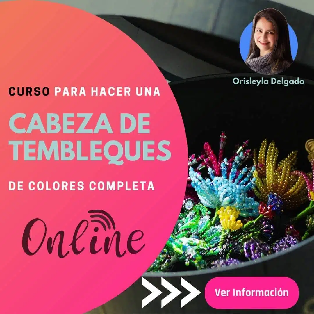 Curso para hacer una cabeza de tembñeques de colores por Orisleyla Delgado