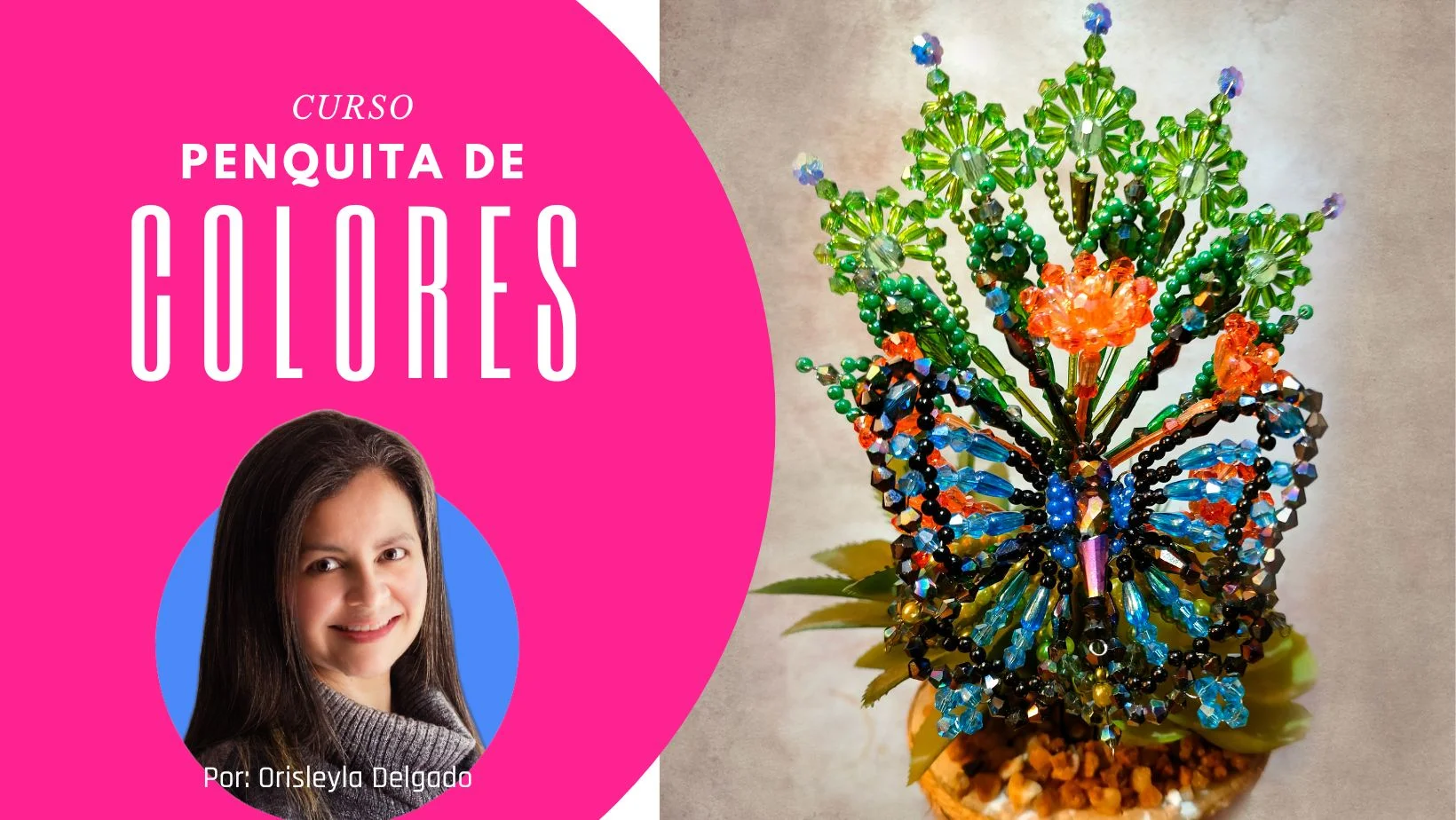 Curso pregrabado para aprender a confeccionar una penquita en la técnica de perlitas.
